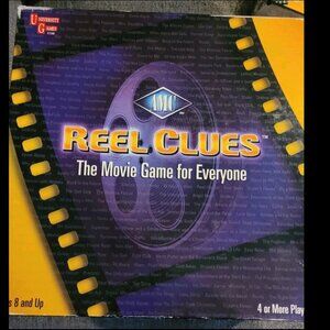 🎬🎞📽 AMC Reel Clues Board Game University Games 2002 - Family Game Night
